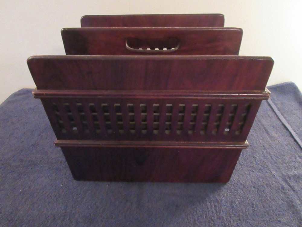 Vintage Solid Wood Book /Magazine Organizer Holder