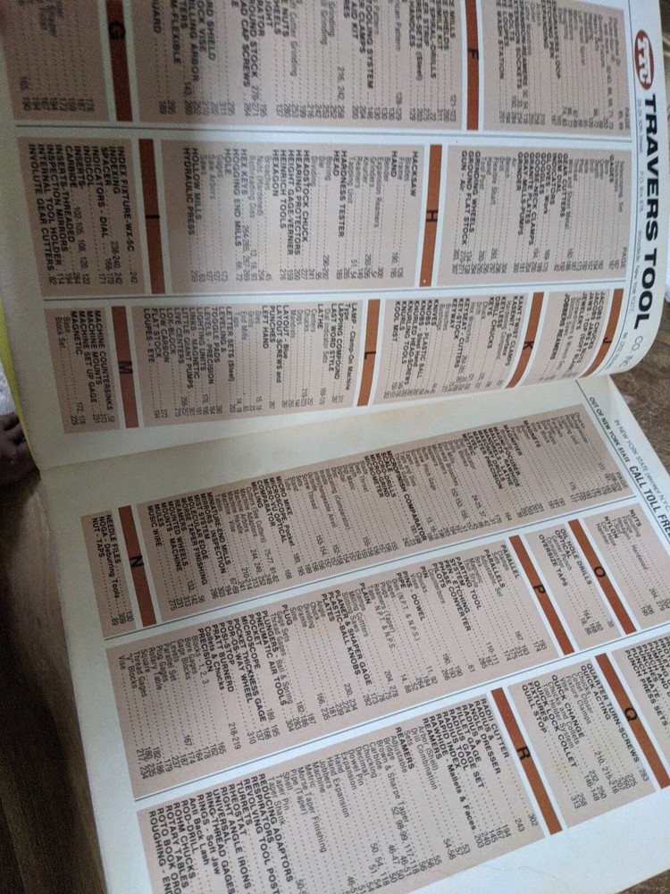 TRAVERS TOOL CO CATALOG NUMBER