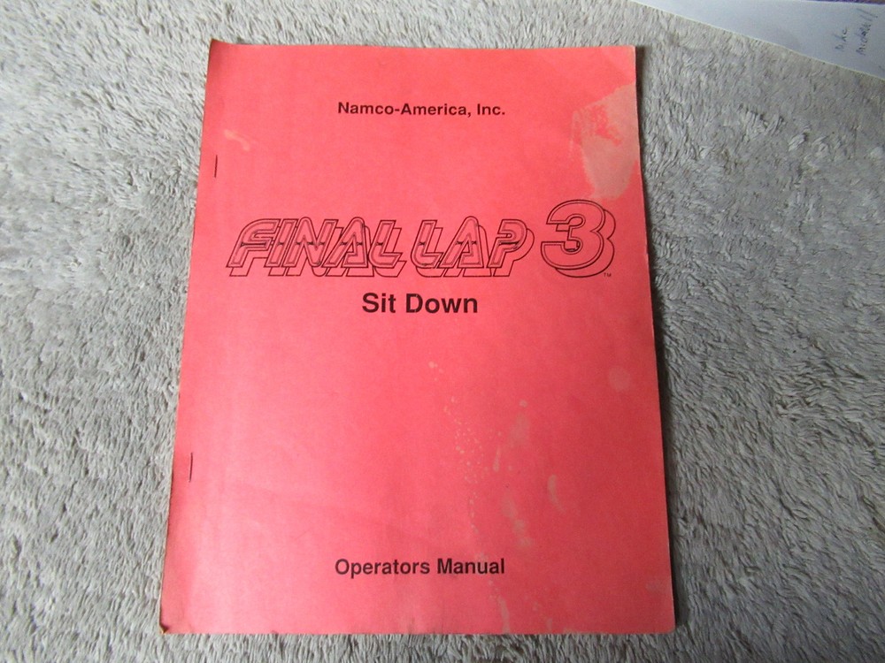 FINAL LAP 3 NAMCO      arcade game manual