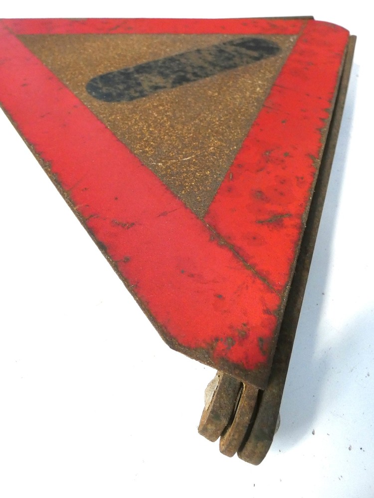 Classic car vintage warning triangle solid