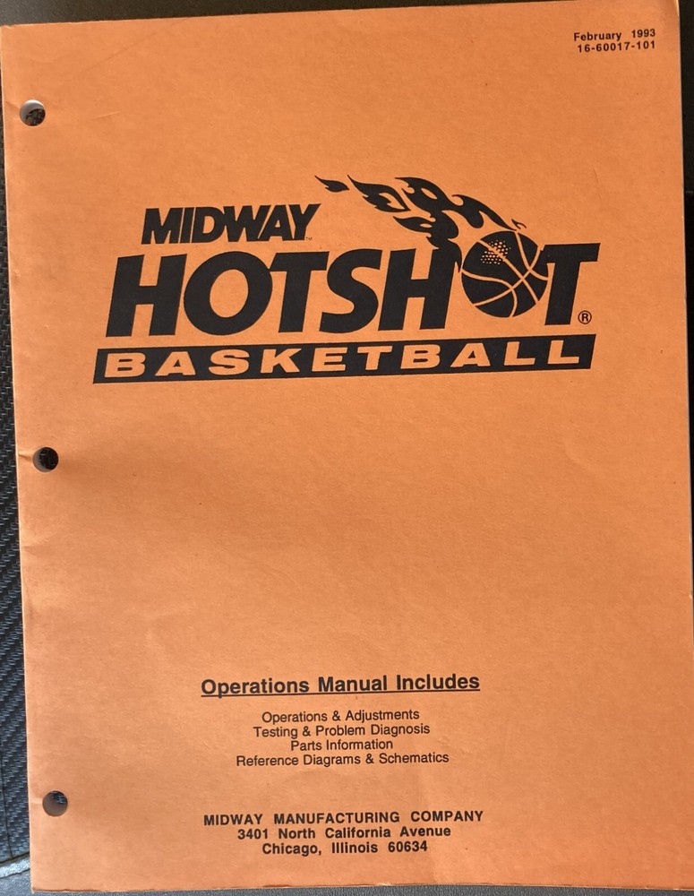 Hotshot Basketball Arcade Game Manual