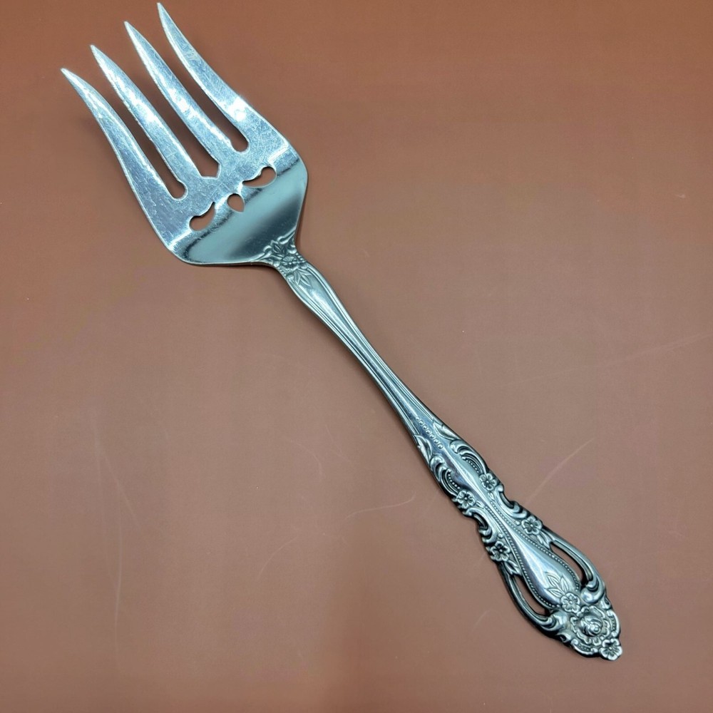 Vtg Imperial Intl Chalmette Medium Solid Cold Meat Serving Fork Korea 8 1/2 in