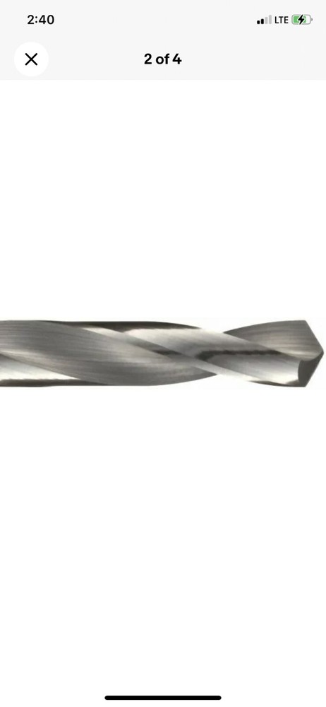 Precision Twist D33F Solid Carbide Short Drill Bit, Uncoated (Bright) Qty 2