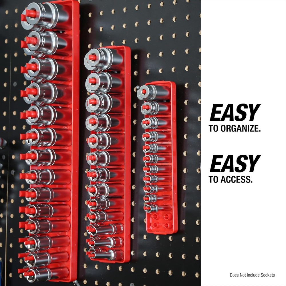 Efficient Socket Organization: 6 Piece Set for Toolbox with SAE & Metric Holders