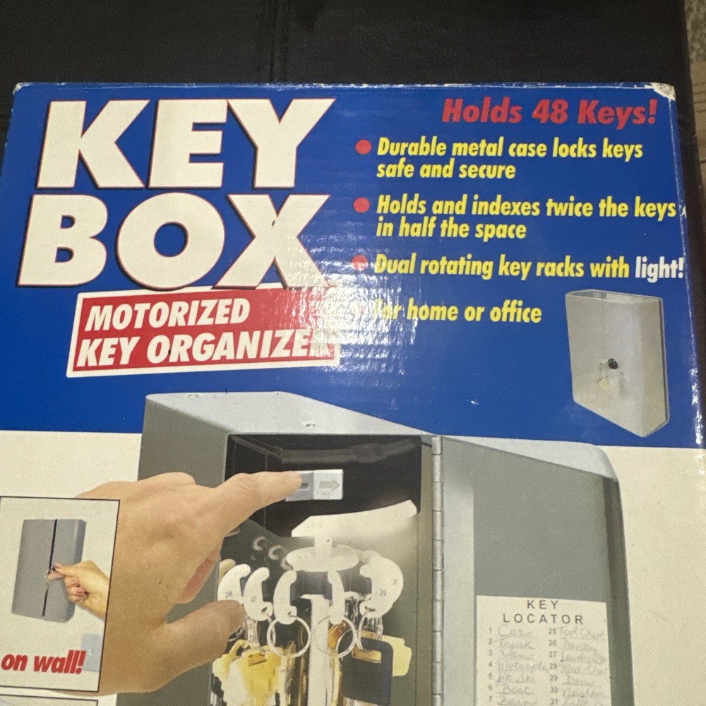 KEY BOX MOTORIZED KEY ORGANIZER DURABLE METAL SECURITY BOX - HOLDS 48 KEYS