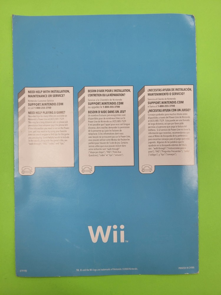 ¤ Wii Quick Setup Installation ¤ Manual Instruction Booklet Guide Authentic