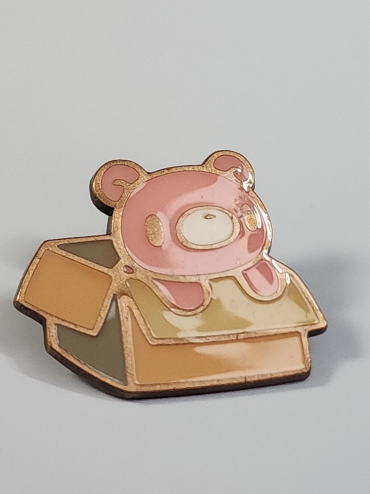 Pink Teddy Bear In A Box Lapel Pin