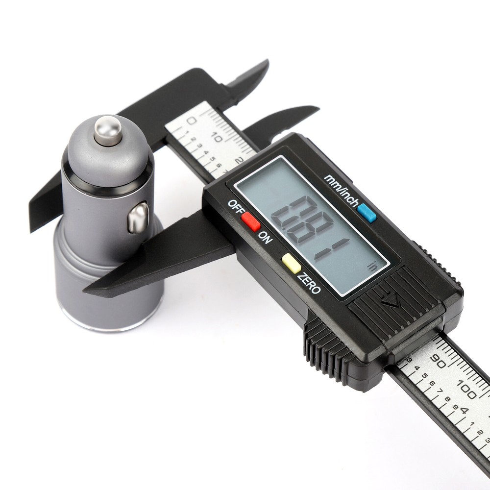 Precision 6" LCD Digital Caliper - Carbon Fiber, Micrometer & Ruler Combo Tool