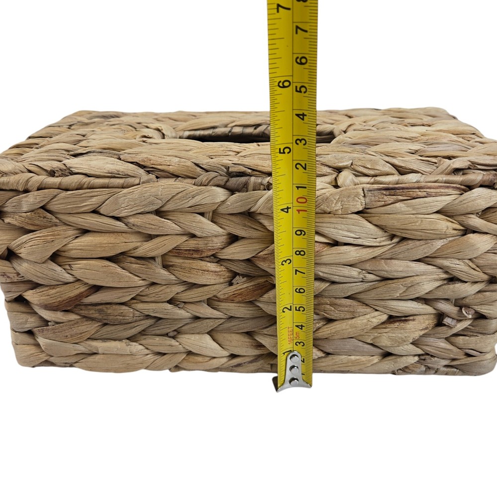 Decorative Natural Woven Seagrass Tissue Box Rectangular Cover Boho Beach Cottag