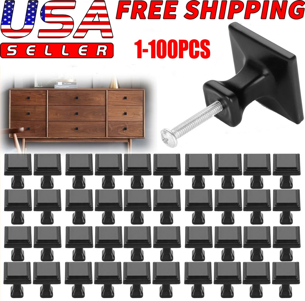 Matte Black Cabinet Pull Kitchen Drawer Handles Door Knobs Cupboard Hardware Lot