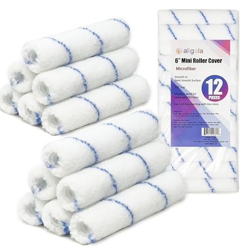 Mini Paint Roller 6" Mini 3/8" Nap Shedless Microfiber 6" Micro (Pack of 12)
