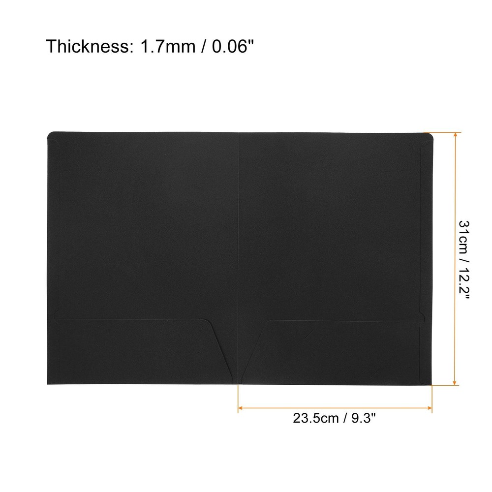 3pcs File Folders A4 Document Organizer Holder Filing Envelopes Jacket, Black