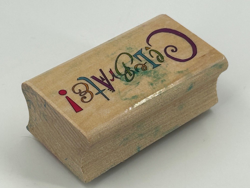Celebrate! Wooden Rubber Stamp Crafting Tool