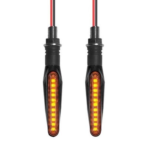 Motorcycle LED Turn Signal Assemblies, Sequential Flow, Yellow Light2V, 83g, 1