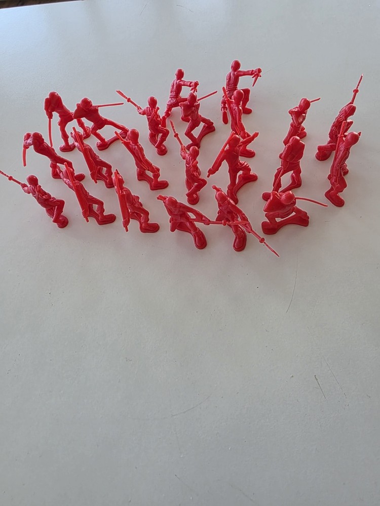 Vintage Red Plastic Ninjas 21 pcs
