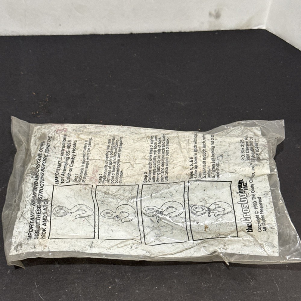 Crosby Hook Latch Kit, model SS-4055 NOS
