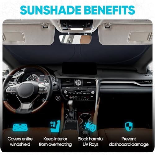 Car Sun Shade for Windshield, Reflective Windshield Medium (62" x 30")