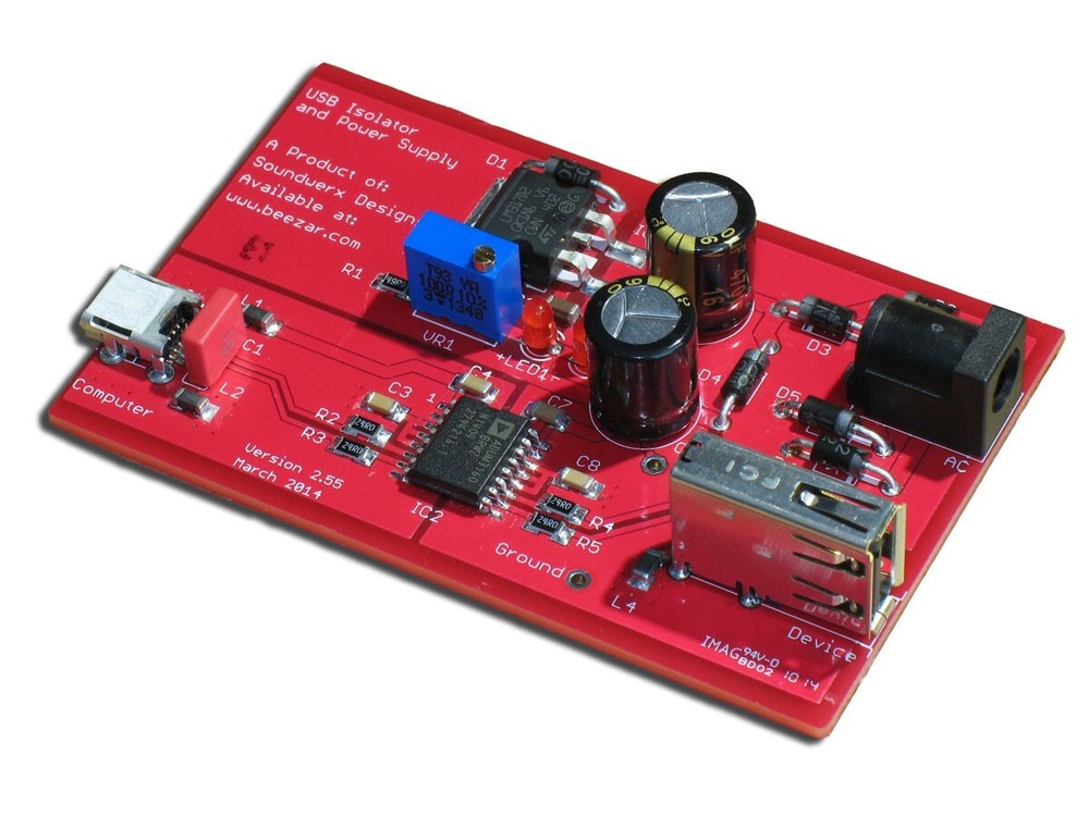 Beezar Audio DoodleBug PCB - USB Isolator & Linear Regulator for DACs