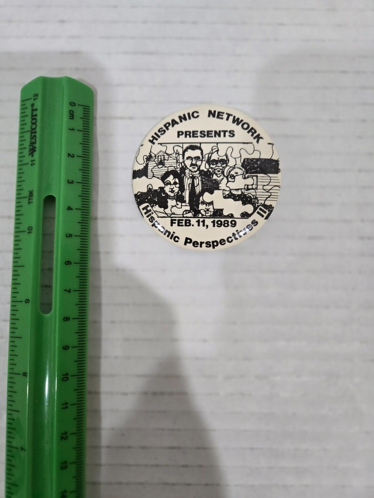 Hispanic Network Presents Hispanic Perspectives Feb 11 1989 Button Pin Pinback
