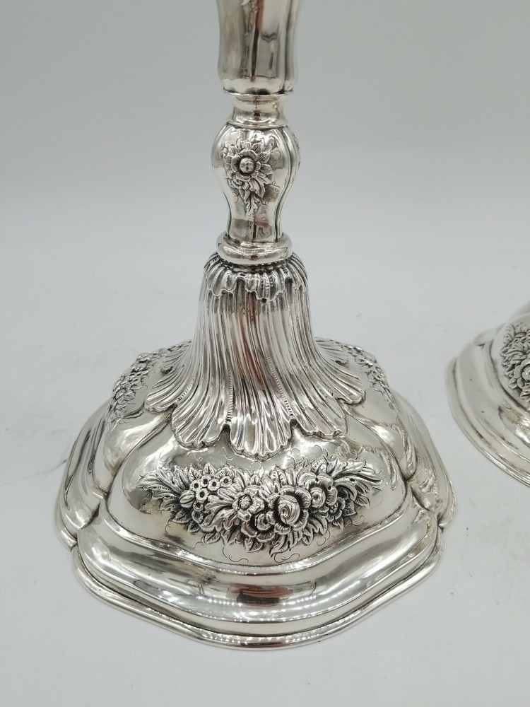 EARLY EUROPEAN SILVER CANDLESTICKS