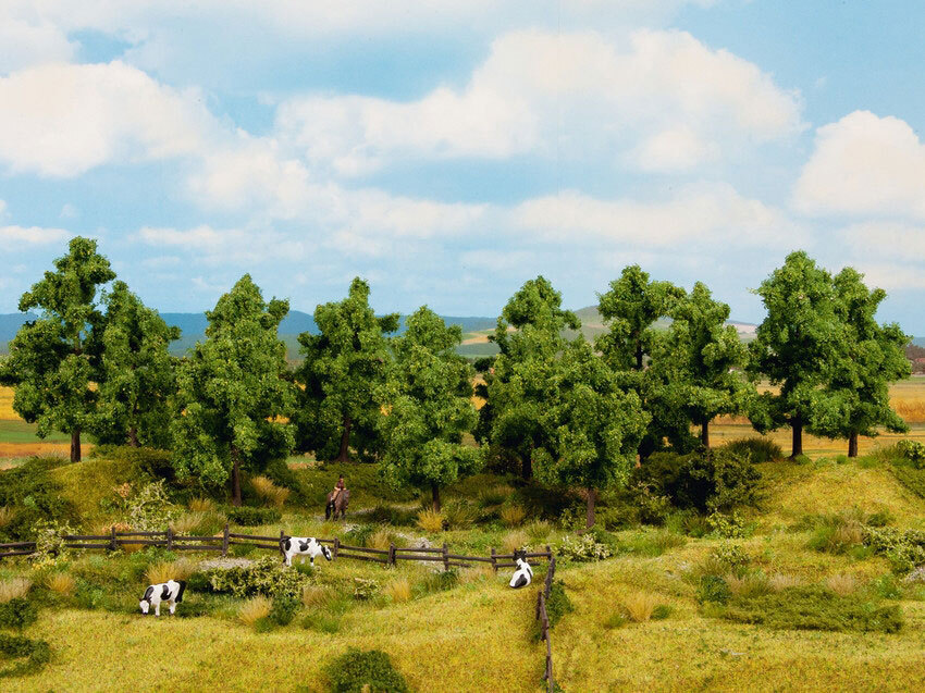 NOCH HO,TT Scale Deciduous Trees (16pcs, 100-140mm high)
