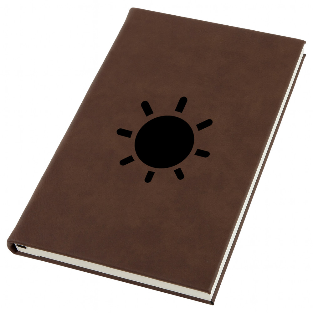 Sunbather Engraved Leather Journal, Personal Planner with Lined Pages