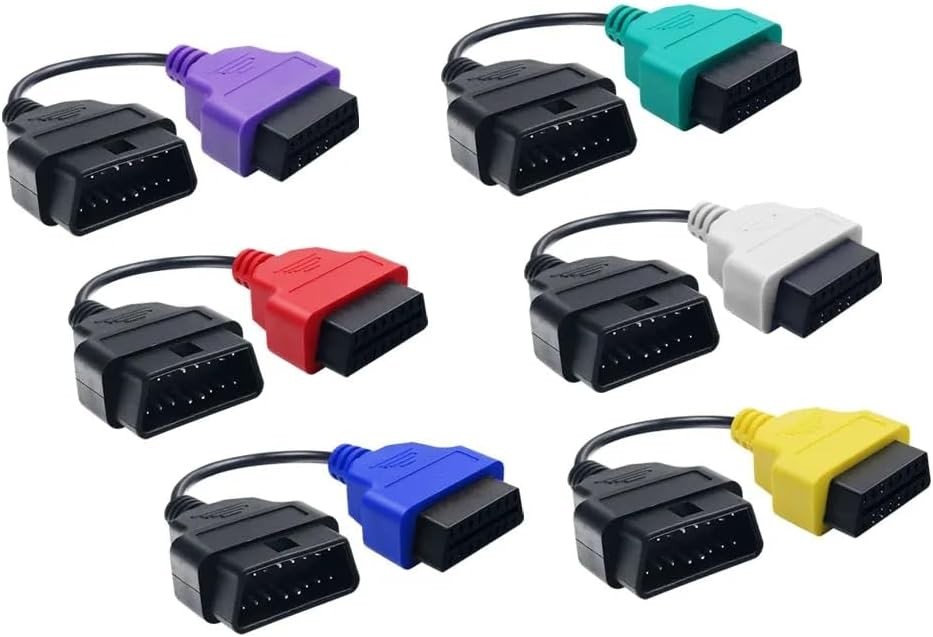 OBD2 Adapter 6PCS for MultiECUScan Adapter Cable 6 Colors Adapter Cable OBD2 Dia