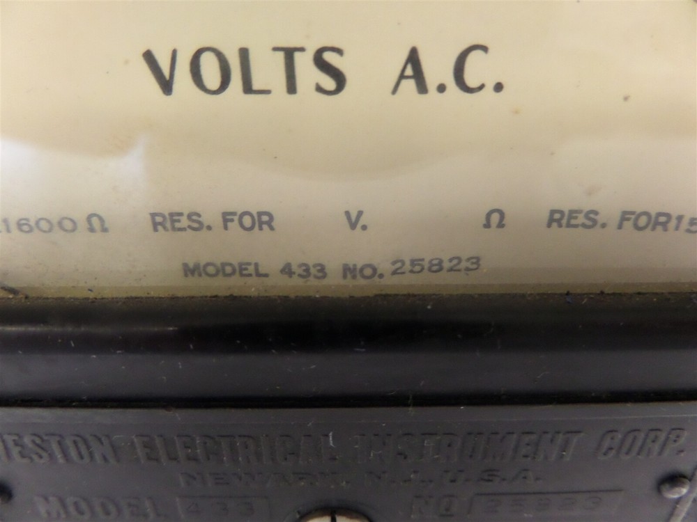Vintage Weston AC Voltmeter Zero Corrector Meter Model 433 - Three Knobs