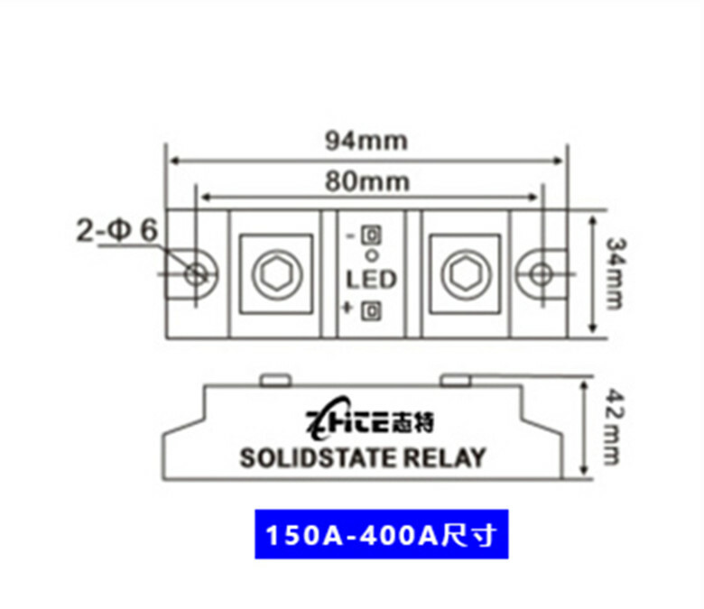 400A industrial grade single-phase solid state relay modular DC-AC SSR-H3 400A