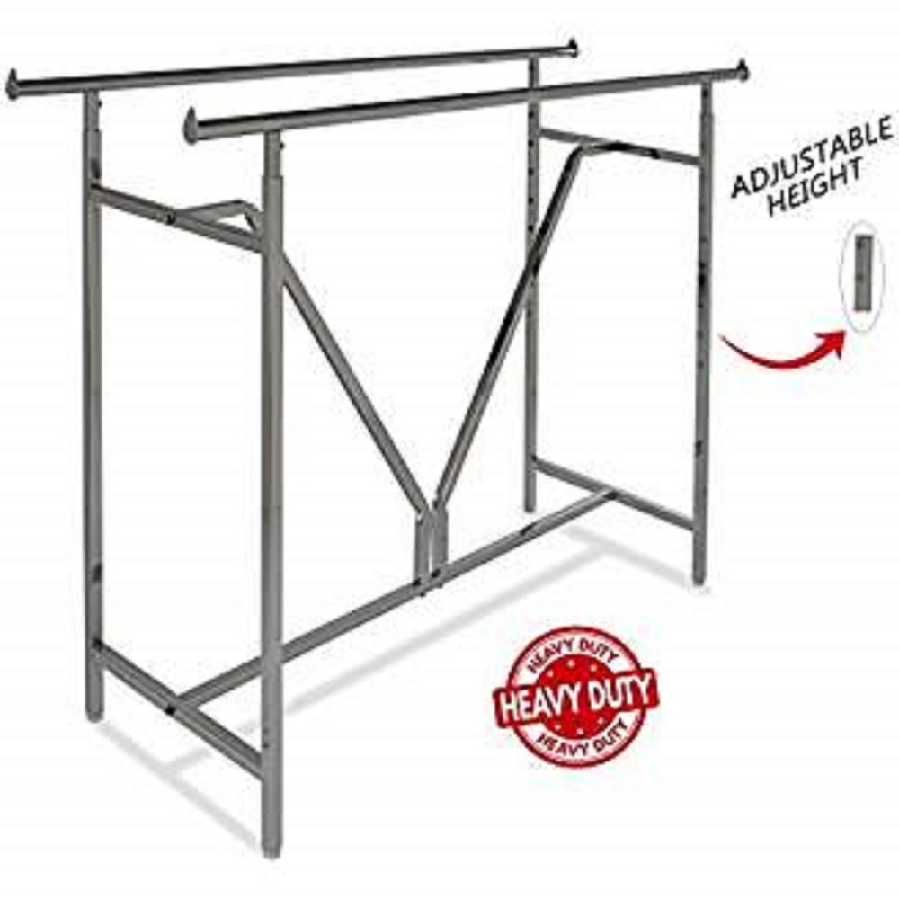 Only Hangers Adjustable Height - Heavy Duty - Double Bar Rectangular Rack