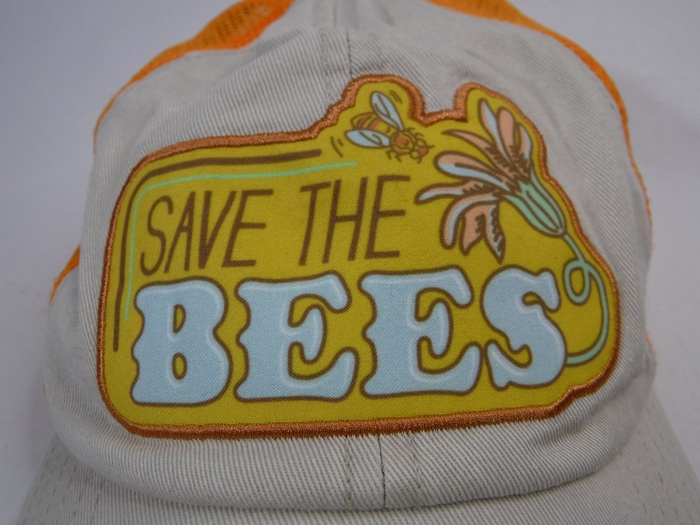 Smithsonian "Save The Bees" Orange / Tan Adjustable Back Strap Cap Hat Bioworld