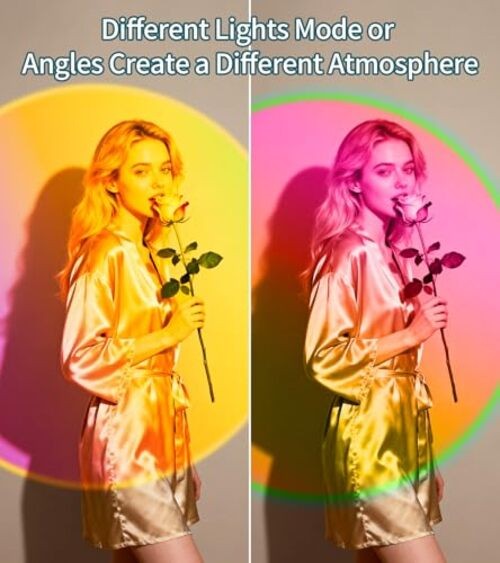 Sunset Lamp Projector,Multicolor Changing Night Light 360 Degree Switch Control