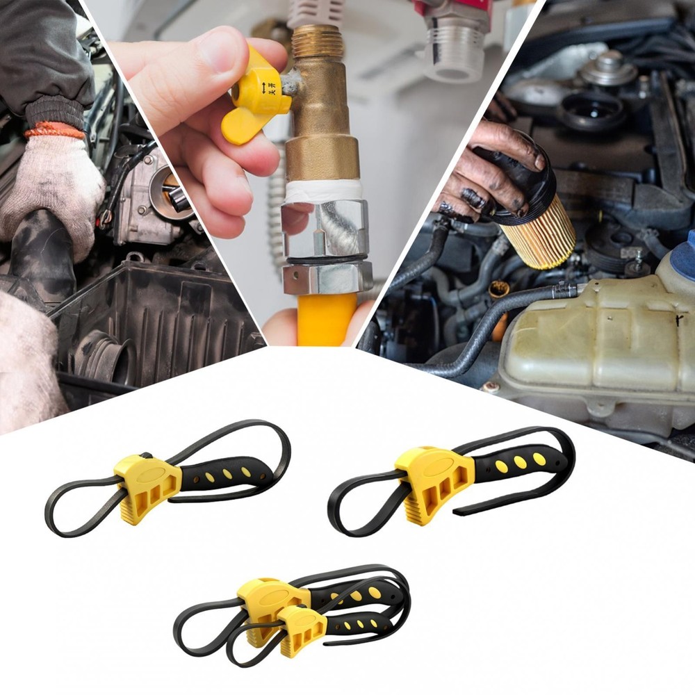 Adjustable Rubber Strap Wrench Plumbers Spanner Hand Tool Portable