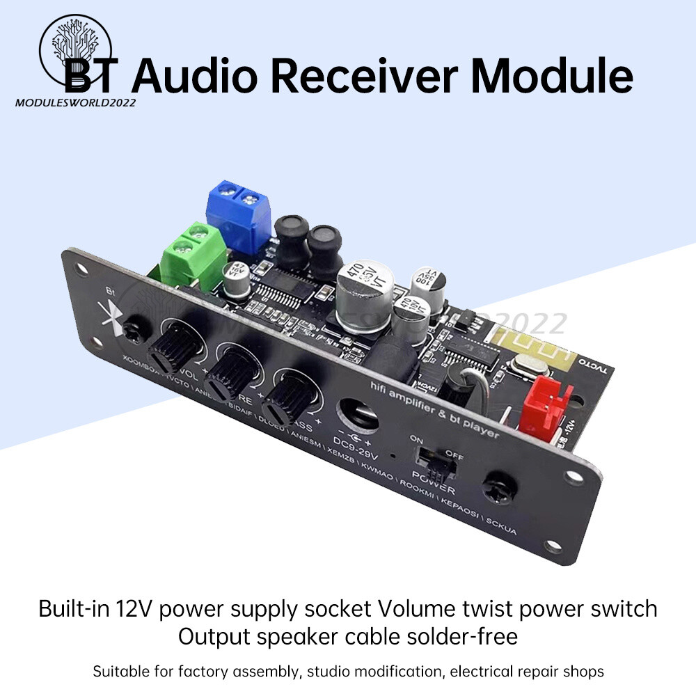 DC 12V HIFI Bluetooth 5.1 Amplifier Board Audio Car Amplifier MP3 Player Module