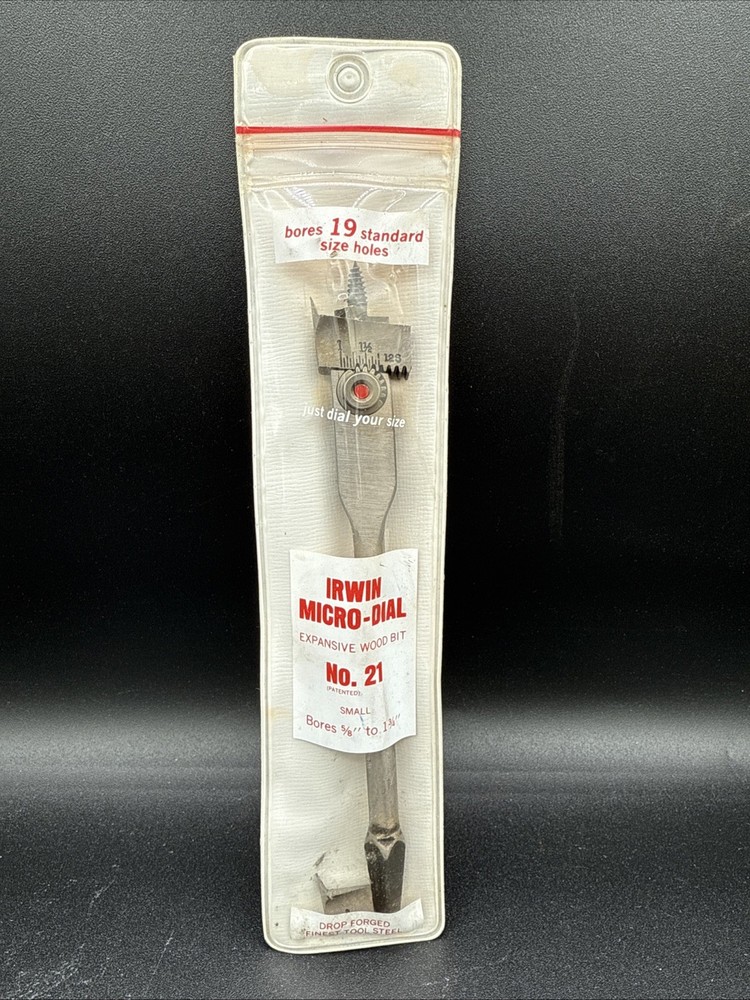 Vintage Irwin No. 21 Adjustable Expensive Micro-Dial Wood Auger Bit NOS NEW NICE
