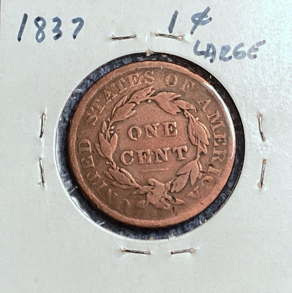 1837 Large Cent, Coronet Head, $1 shipping!