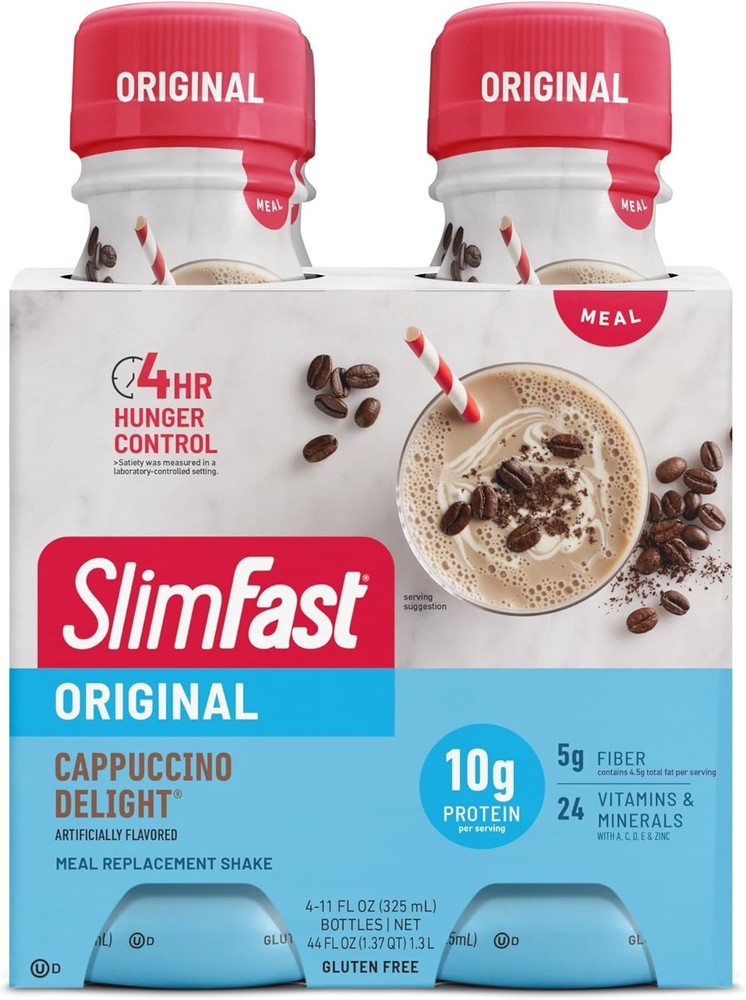 SlimFast Meal Replacement Shake, Original Cappuccino Delight,