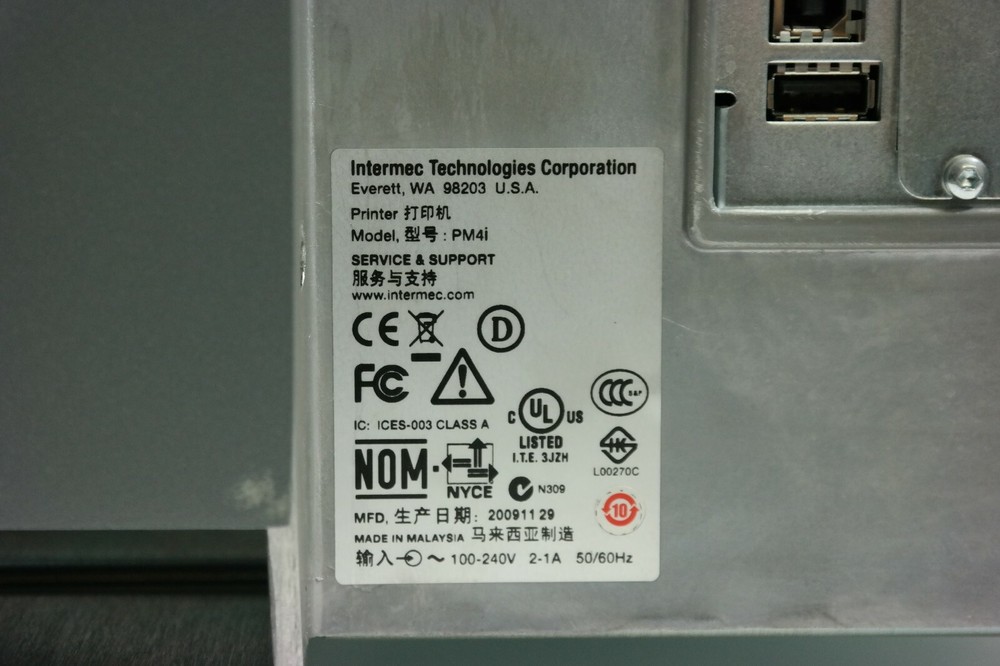 Intermec EasyCoder PM4i Thermal Transfer Label Printer USB Ethernet Serial