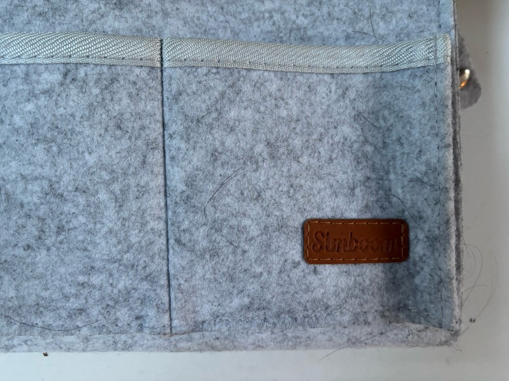 Simboom Gray Felt Bedside Organizer Holder