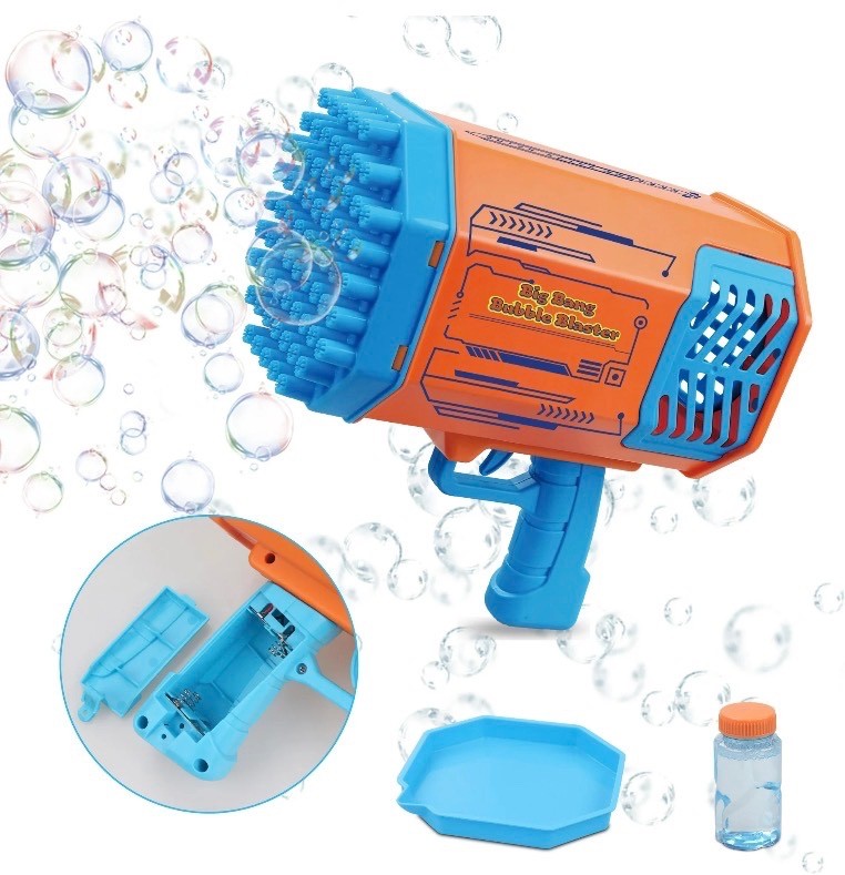 Light Up Bubble Gun Blower Machine with Solution Tray 1000s Bubbles Per Minute