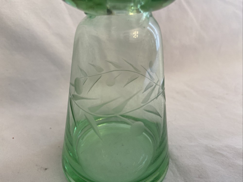 Vintage Green Perfume Jar Decanter