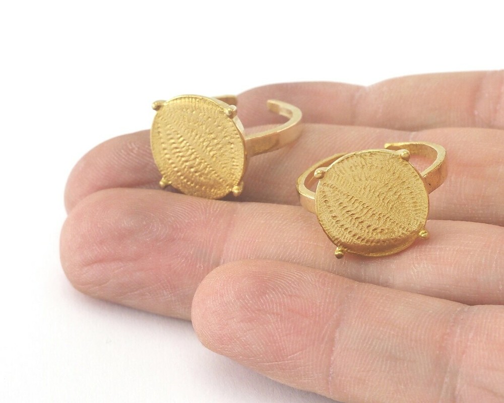 Signet Ring Adjustable Ring Bezel Blank Raw brass (18mm 7.5US inner size 3855