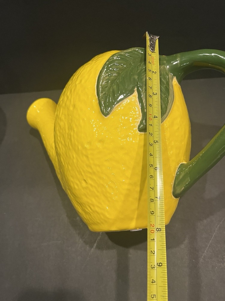 Hand Painted Lemon Shaped Pitcher 9”