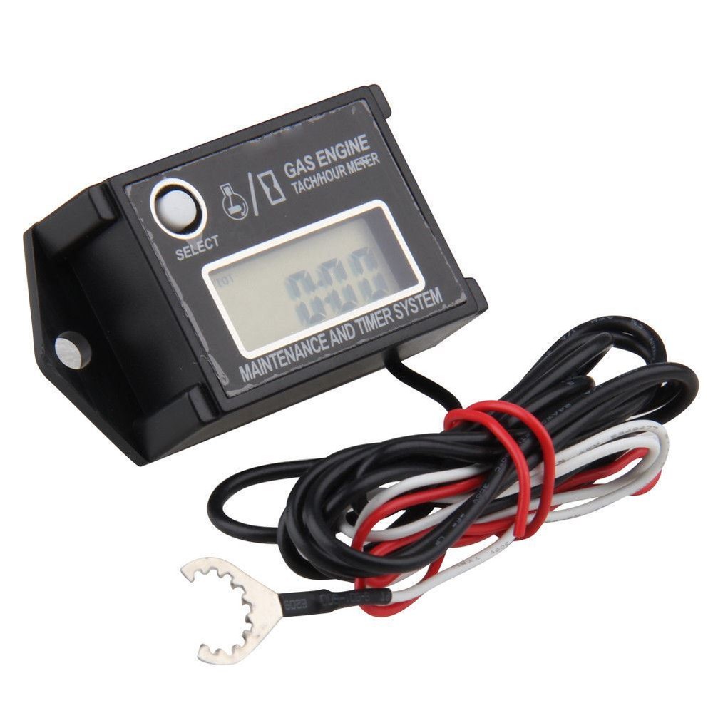 Waterproof Tiny Tach Digital Hour Meter Tachometer Boat Job Timer Adjustable US