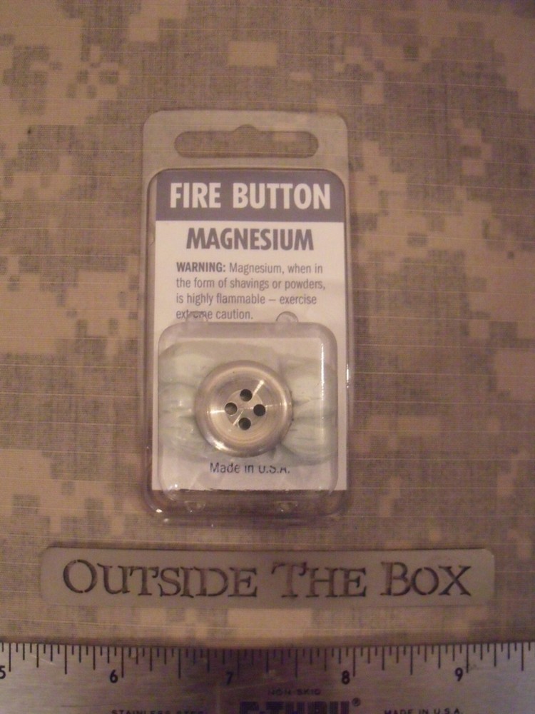 Emergency/Survival:  Fire Button, MAGNESIUM Covert Fire Starting Tool 3/4"