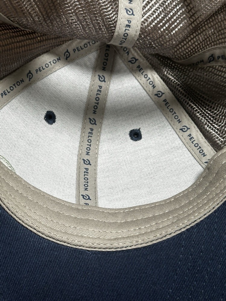 Peloton Logo Baseball Hat Cap Navy Blue Strapback Adjustable Mesh