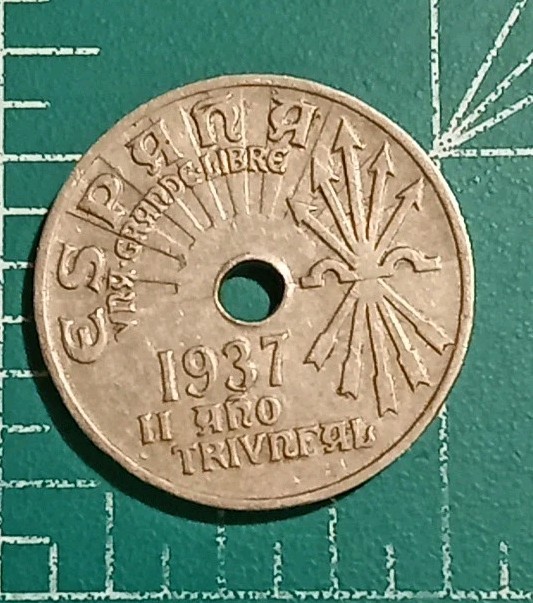 1937 Spain 25 Centimos