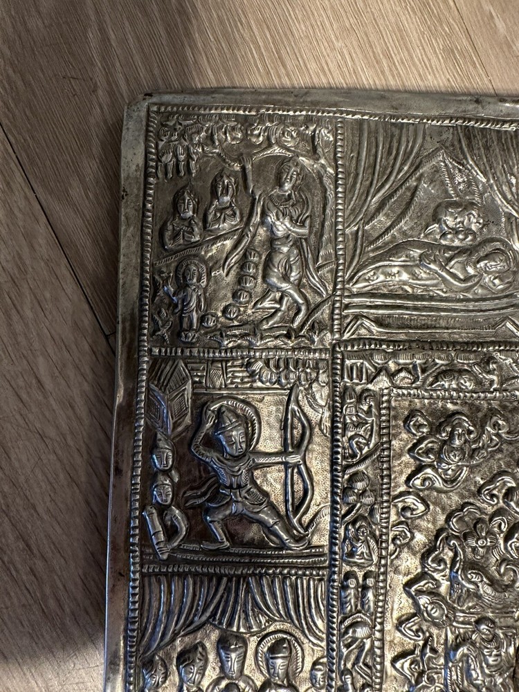 Handcrafted Brass Buddhist Embossed Panel