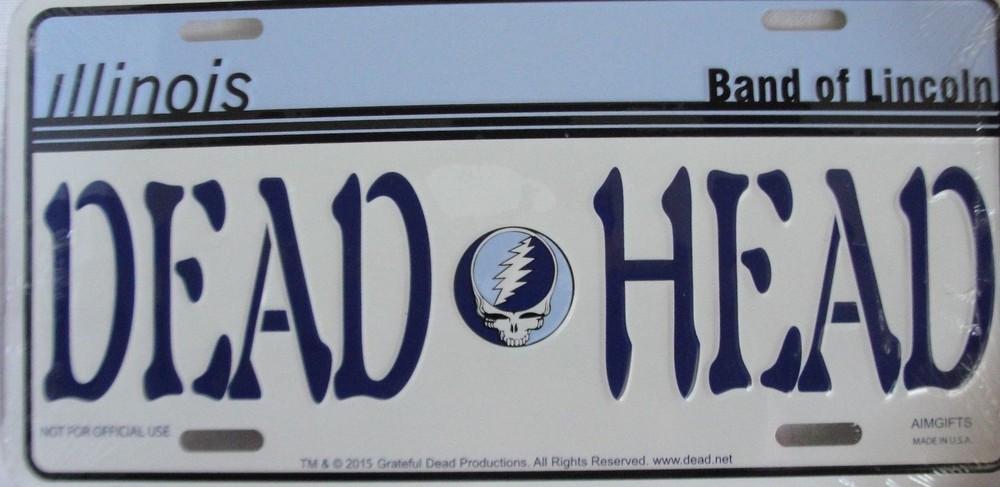 GRATEFUL DEAD LICENSE PLATE- ILLINOIS  DEAD HEAD