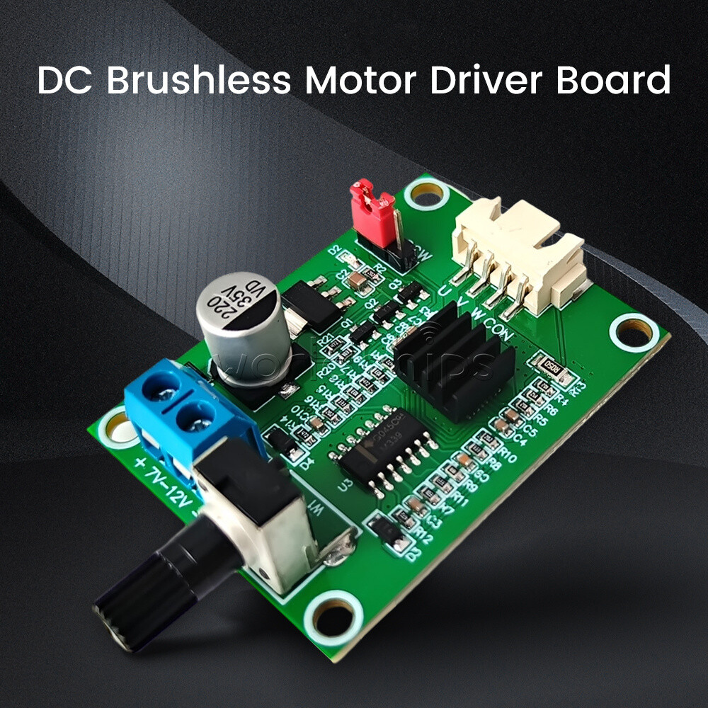 DC7V-12V DC Brushless Motor Driver Board Module Speed Controller + Terminal Wire